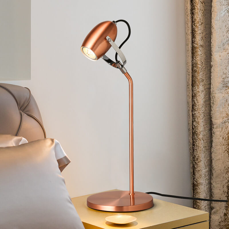 Modern Rose Gold Adjustable 1-Light LED Desk Lamp