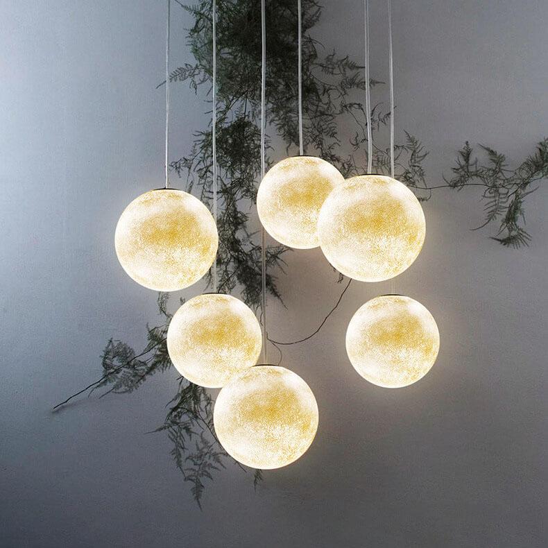Creative Moon Mars Resin Orb 1-Light Pendant Light