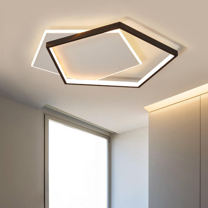 Modern Minimalist Pentagonal LED Flush Mount Ceiling Light