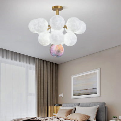 Nordic 3D Moon Planet 5/13 Light Chandelier