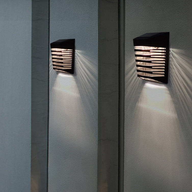 Solar Trapez Wandlampe für den Außenbereich, wasserdicht, LED 