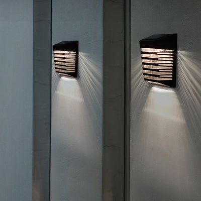 Lampe d'applique murale LED étanche extérieure trapézoïdale solaire 