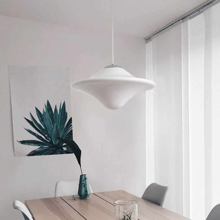 Modern Glass Flying Saucer 1-Light Pendant Light