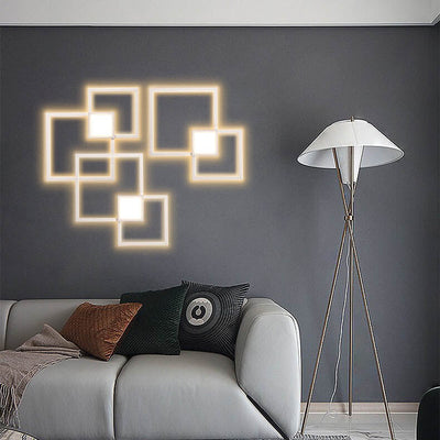 Minimalist Square Combination LED Iron Wall Sconce Lamp