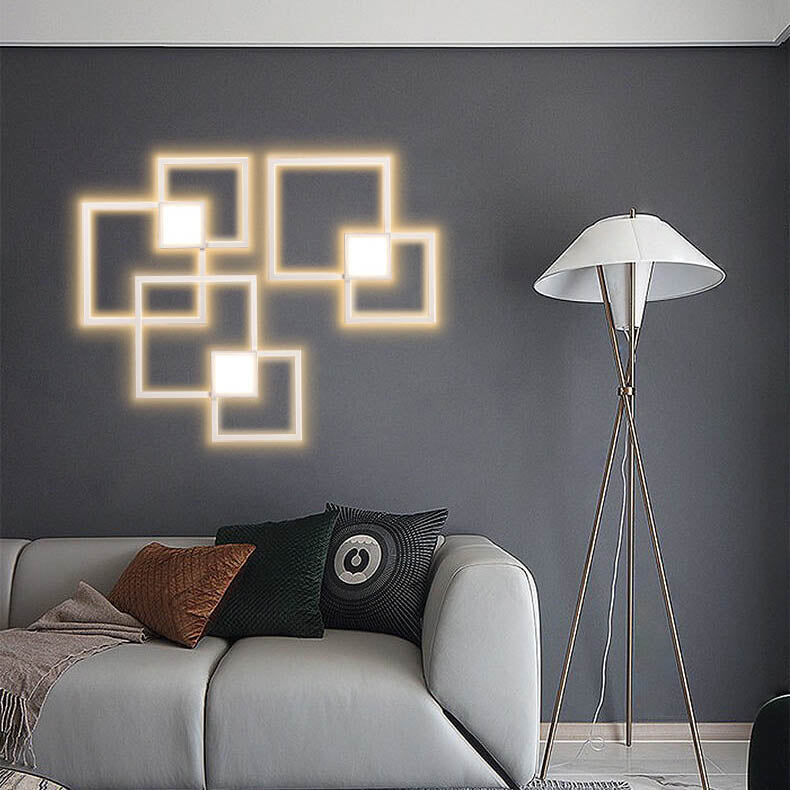 Minimalist Square Combination LED Iron Wall Sconce Lamp