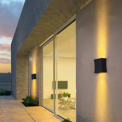 Moderne quadratische LED-Außenwandleuchte aus Aluminium 