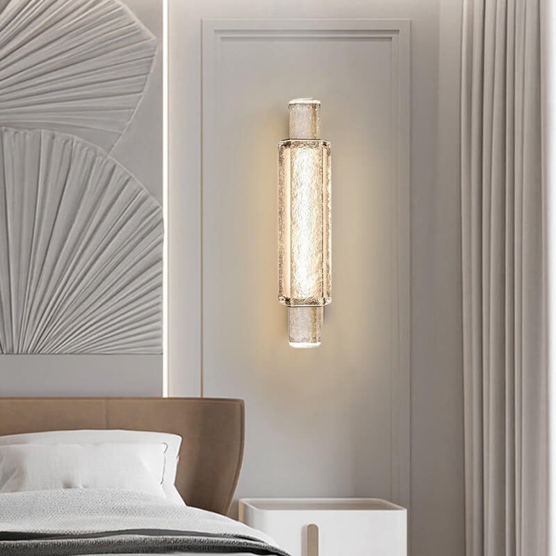 Moderne Luxus Blasenglas Zylindrische 1-Licht LED Wandleuchte Lampe 