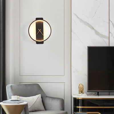 Modern Minimalist Clock Shaped 1-Light LED Wall Sconce Lamp