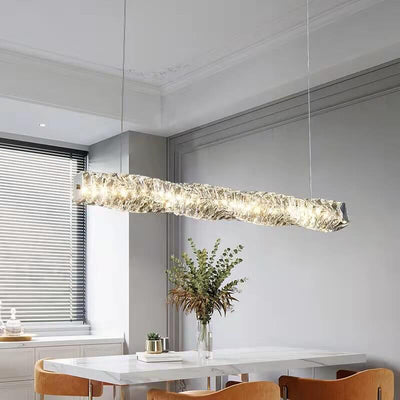 Modern Minimalist Linear Crystal LED Chandelier