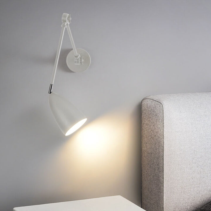 Lampe murale à bras oscillant industriel rétro rotatif rétractable en fer à 1 lumière 