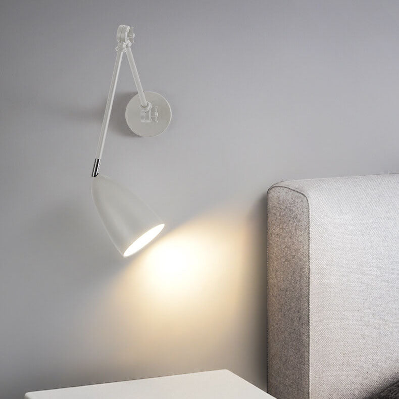 Lampe murale à bras oscillant industriel rétro rotatif rétractable en fer à 1 lumière 