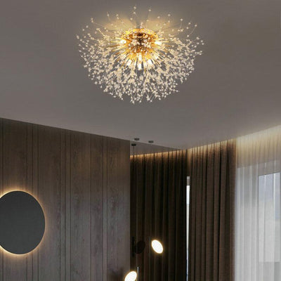 Modern Creative Dandelion Crystal 5/6/8 Light Semi-Flush Mount Ceiling Light