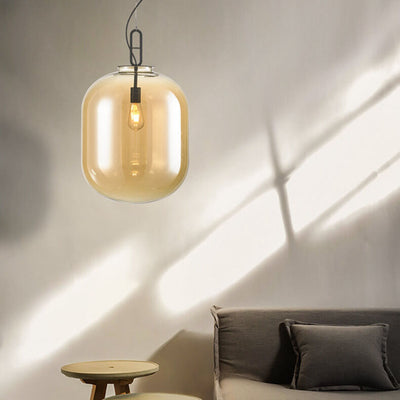 Modern Winter Melon Glass 1-Light Pendant Light