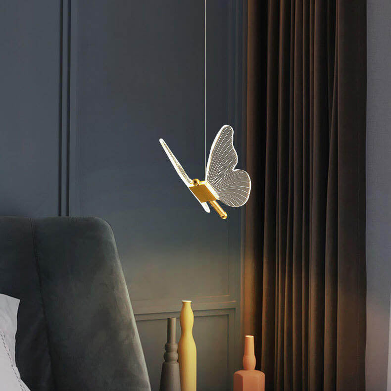 Lustre à suspension LED papillon acrylique minimaliste 