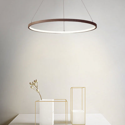Nordic Minimalist Art Circle Alloy LED Chandelier
