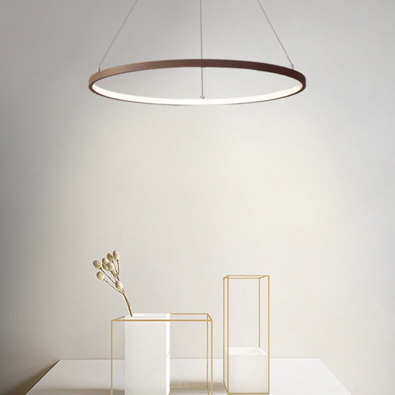 Nordic Minimalist Art Circle Alloy LED Chandelier