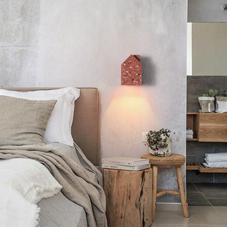 Modern Terrazzo House Shape 1-Light Wall Sconce Lamp
