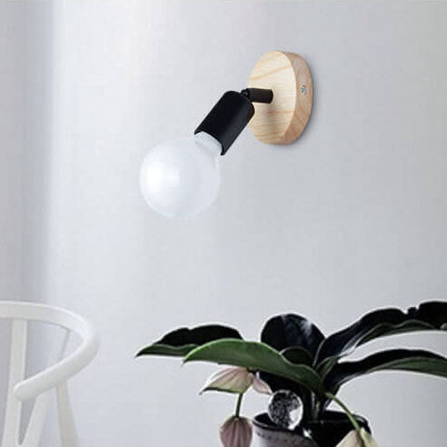 Nordic Minimalist Log Spotlight 1-Light Wall Sconce Lamp
