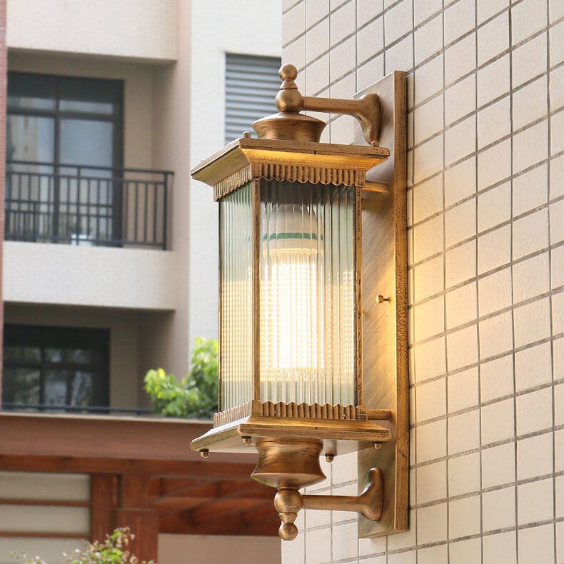 レトロ長方形1灯屋外防水ウォールスコンスランプ 