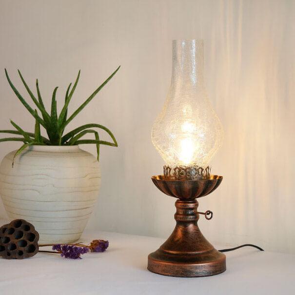 Vintage Antique Kerosene Oil Lamp 1-Light Table Lamp