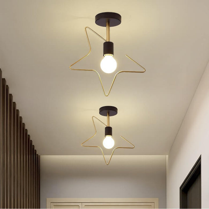 Nordic Creative Star Iron 1-Licht Semi-Flush Mount Deckenleuchte 