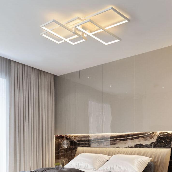 Modern Creative Splicing Rectangular Aluminum LED Flush Mount Ceiling Light