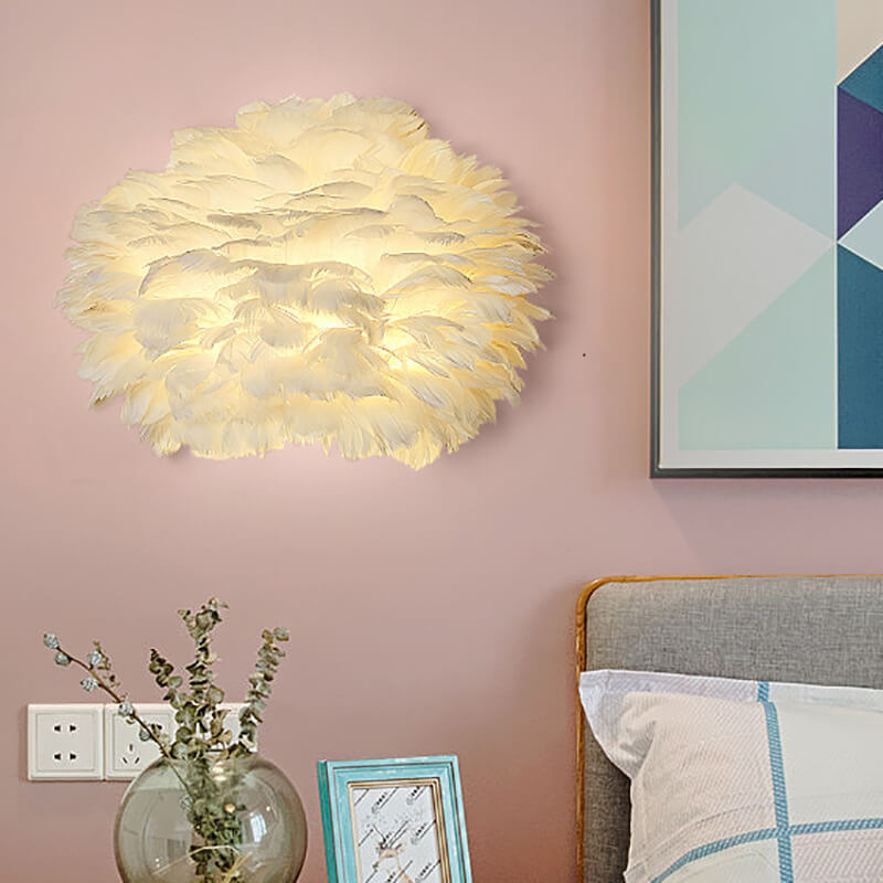 Nordic Creative Feather 1-Light  Wall Sconce Lamp