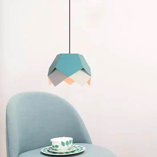 Modern Creative Colorful Geometric Lotus 1-Light Pendant Light