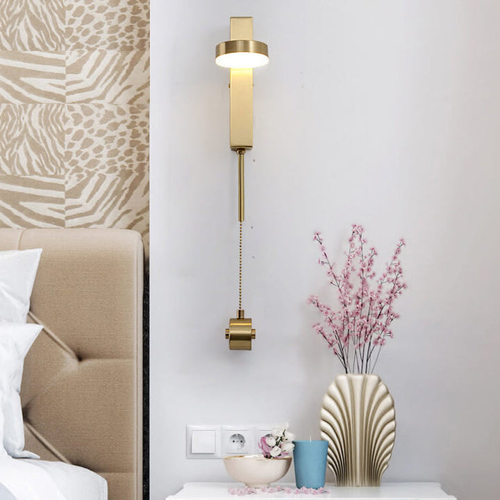 Moderne Luxus quadratische Messing-Hängekette LED-Wandleuchte 
