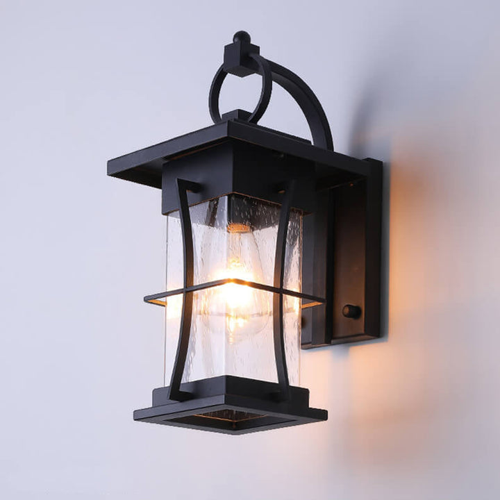 Moderne Außenwandleuchte mit klarem Glas, wasserdicht, 1-Licht 