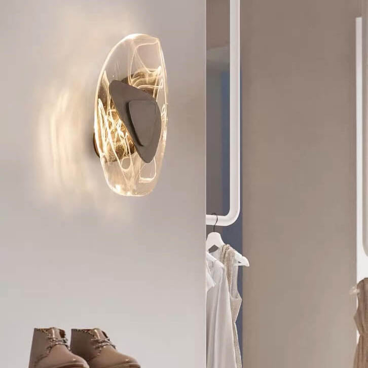 Modern Creative Oval Glass 1-Light LED Wall Sconce Lamp