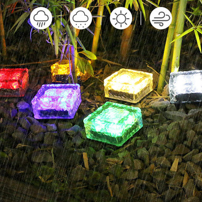 Solar-LED-Eis-Ziegel-wasserdichtes Glas-Boden-Licht-Garten-Licht 