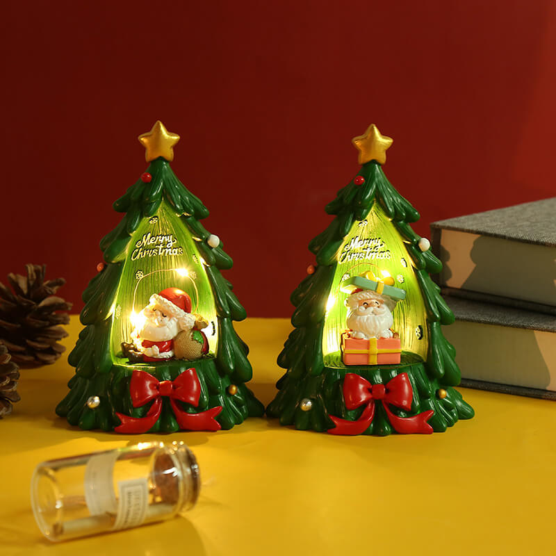 Christmas Tree Santa Starlight Night Light Resin Decoration Gift Table Lamp