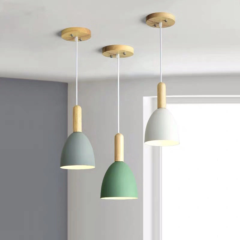 Nordic Log Dome Macaron 1-Light Pendant Light