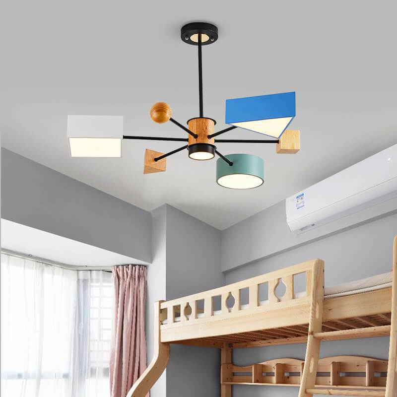 Nordic Building Blocks Geometry 4-Light Chandelier