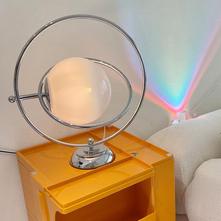 Lampe de Table LED Vintage en Verre Rotatif Lune à 1 Lumière 