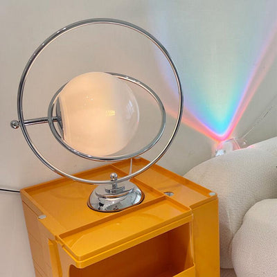 Vintage Rotating Moon 1-Licht LED-Tischlampe aus Glas 