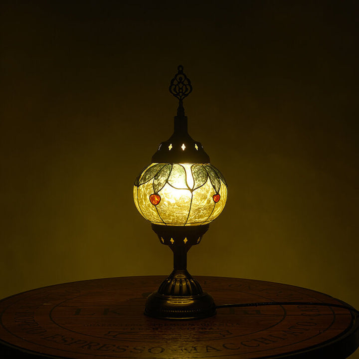 Lampe de table vintage turque en fer émaillé teinté à 1 lumière 