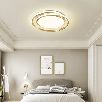 Modern Light Luxury Golden Circle LED Flush Mount Ceiling Light