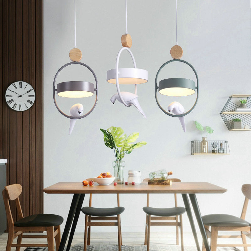 Nordic Creative Bird Ring 1-Licht LED Pendelleuchte 