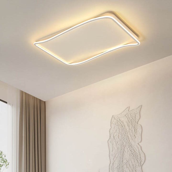 Minimalistische rechteckige Deckenleuchte aus Aluminium mit LED-Aufbauleuchte 