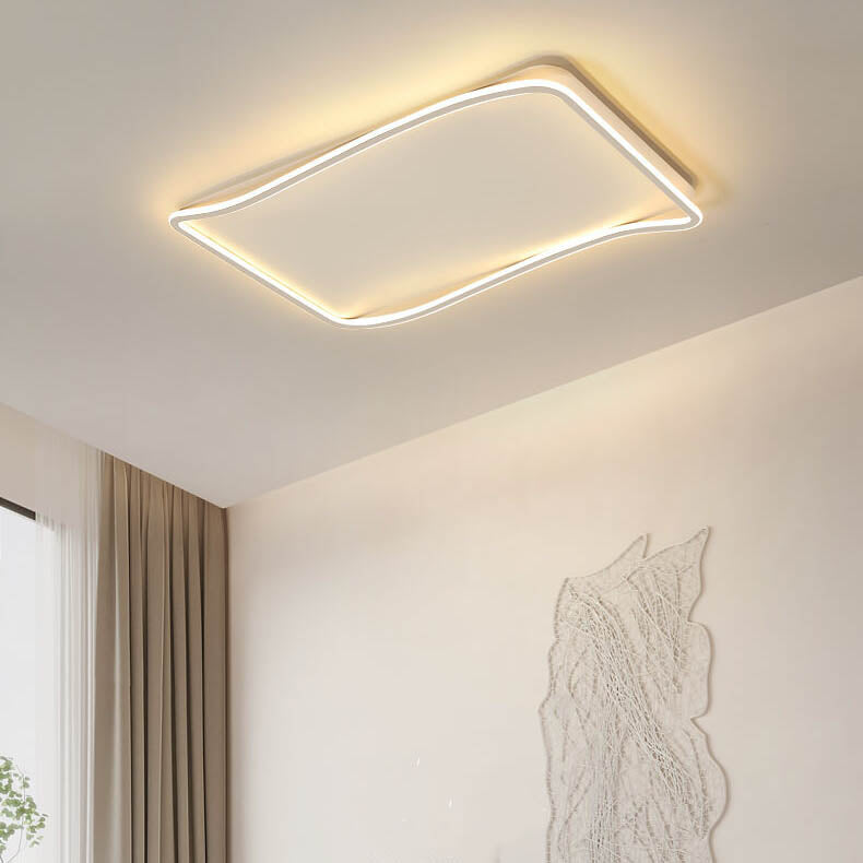 Minimalist Rectangular Aluminum LED Flush Mount Ceiling Light