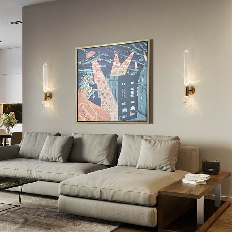 Moderne zylindrische Glasleuchte 1-flammige LED-Wandleuchte 