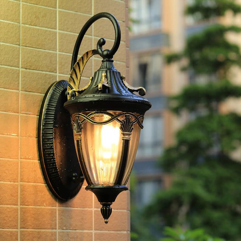 European Maple Lantern Outdoor Waterproof 1-Light Wall Sconce Lamp