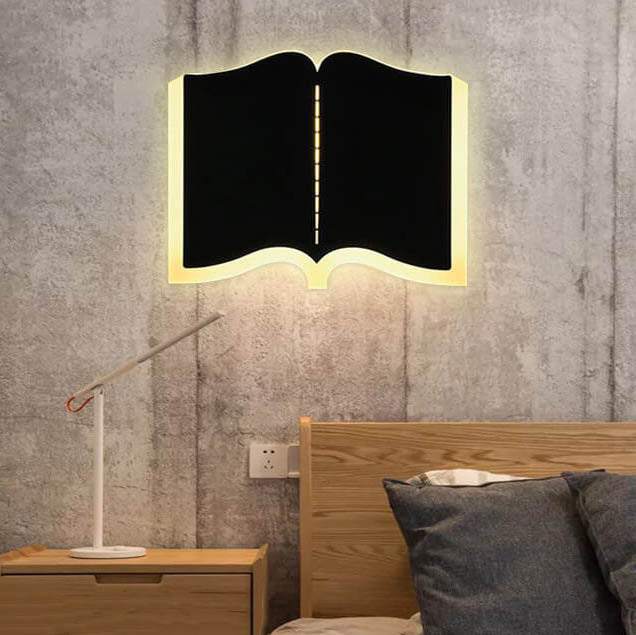 Minimalist Book Shape Iron 1-Light LED Wall Sconce Lamp