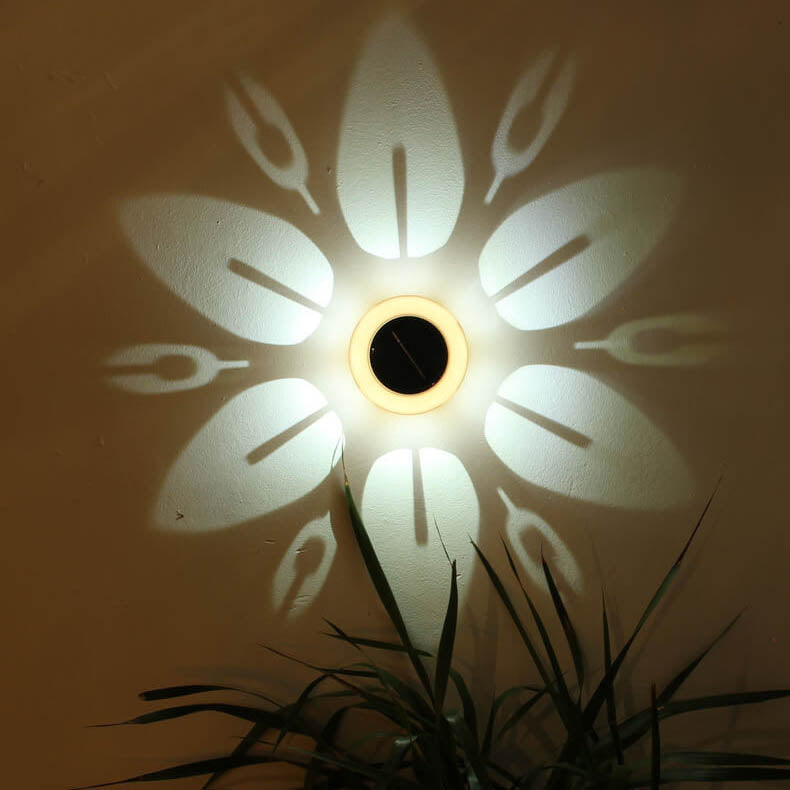 Solar Flower Pattern LED Outdoor Wall Patio Lawn Decorative Light