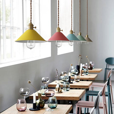 Nordic Macaron Iron Bell Shade 1-Light Pendant Light