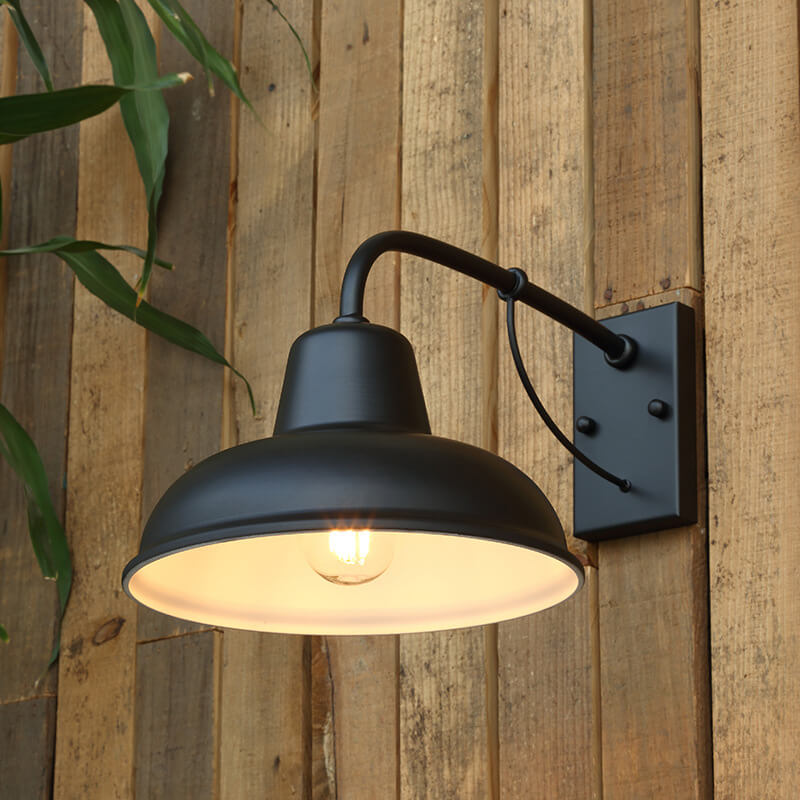 Lámpara de Aplique de Pared para Exteriores a Prueba de Agua de 1 Luz de Granero de Hierro Vintage 