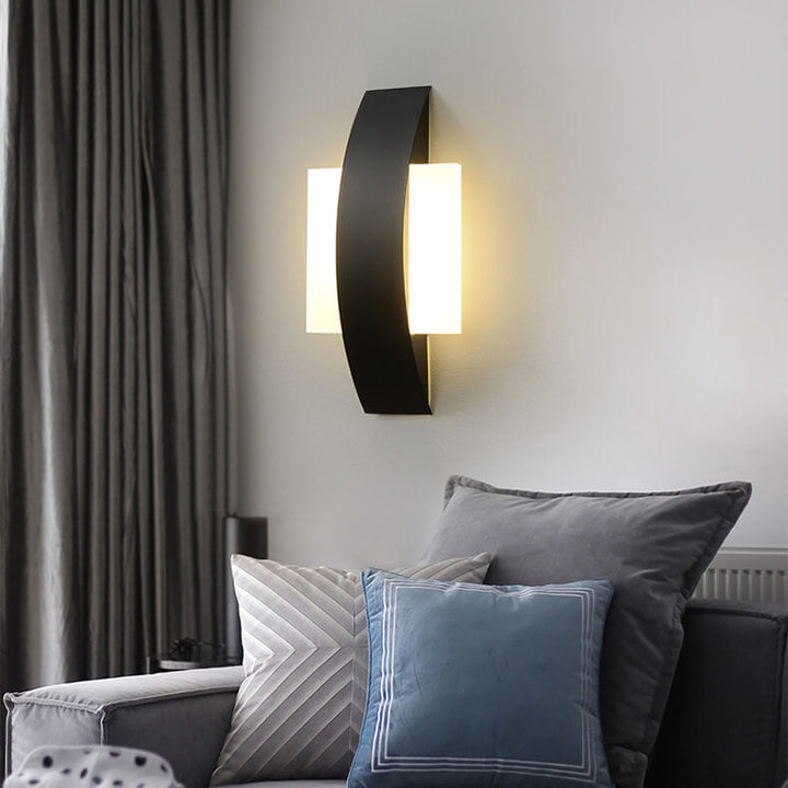 Moderner minimalistischer Acryl geometrischer Ring LED Wandleuchte 
