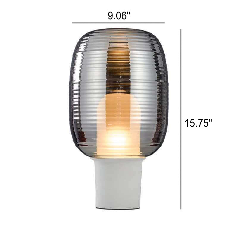 Lampe de table moderne minimaliste à rayures ovales en verre à 1 lumière 